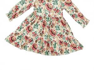 NEW PETE + LUCY girls harvest blooms dress in natural